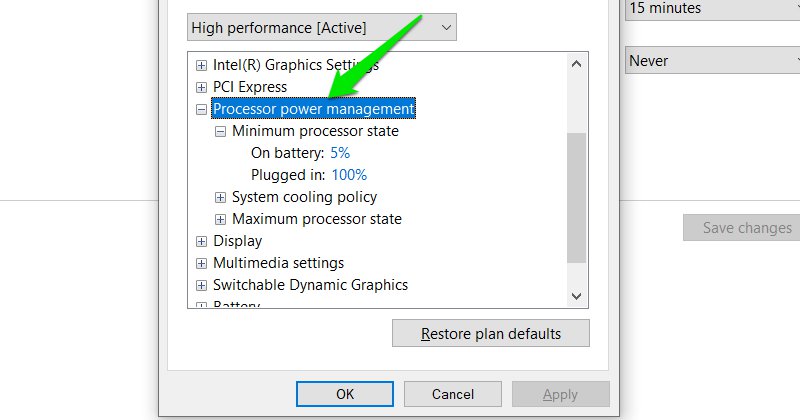 Process Power Management in Windows