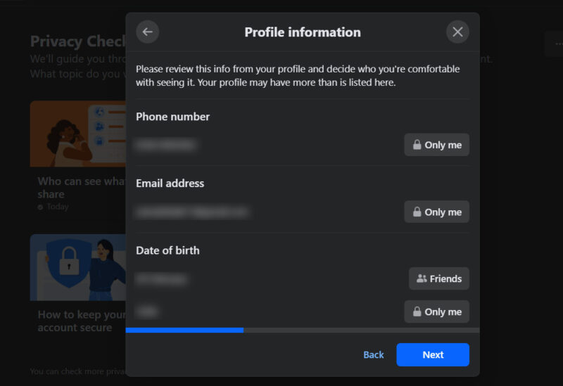 Profile Information Of Facebook