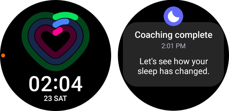 Checking notifications on Wear OS smartwatch.