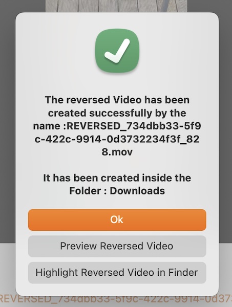 Reverse Video Confirm