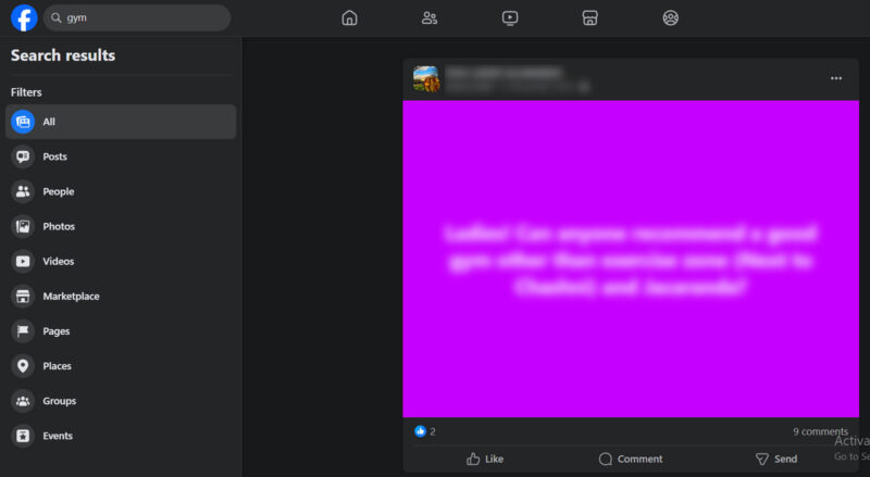 Searching Facebook On Computer