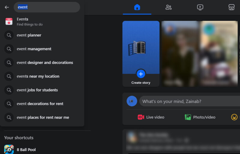 Searching For Events On Facebook