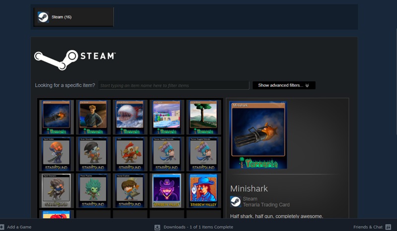 Looking for extra game copies in Steam desktop app.