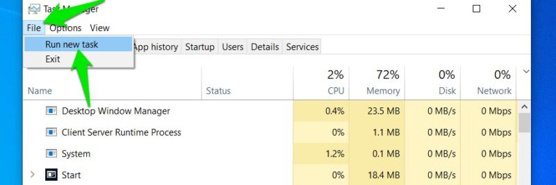 Task Manager New Task