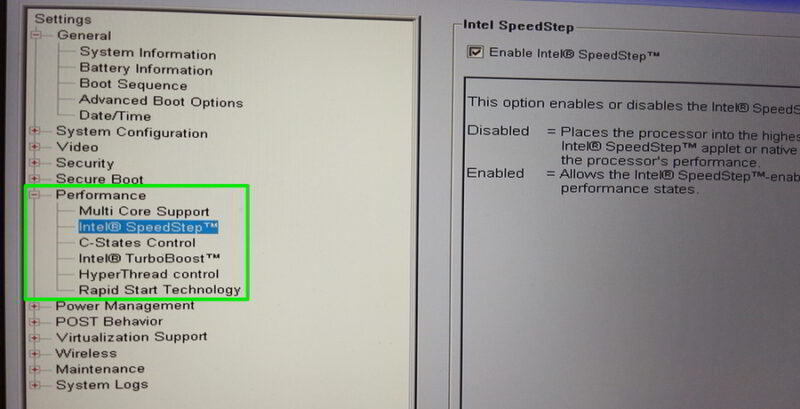 UEFI Performance Settings