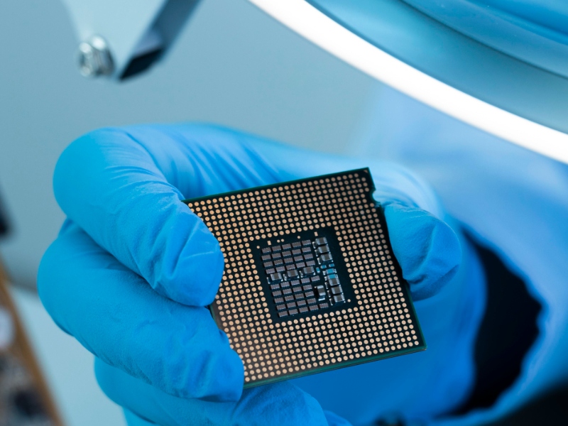 Intel Core processor in hand