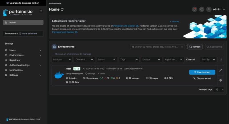 Portainer Screenshot