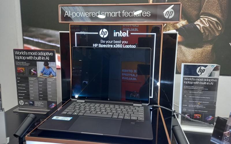 HP Spectre x360, a fully AI-powered laptop on display.