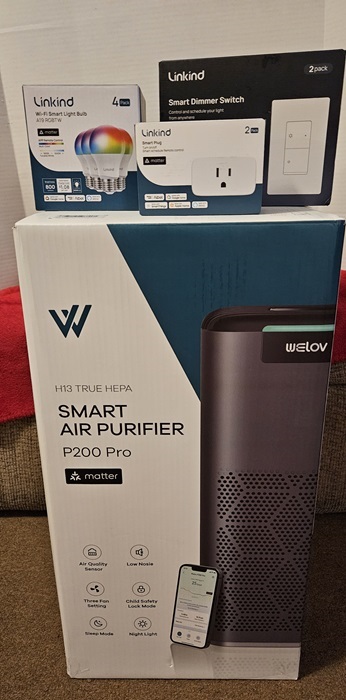 Aidot Matter Smart Home products in boxes.