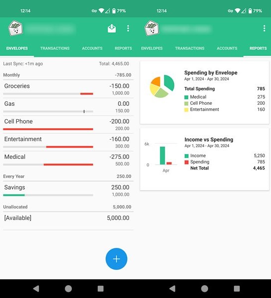 Goodbudget app interface overview.