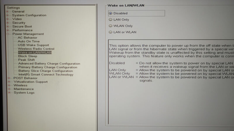 Bios Problematic Settings