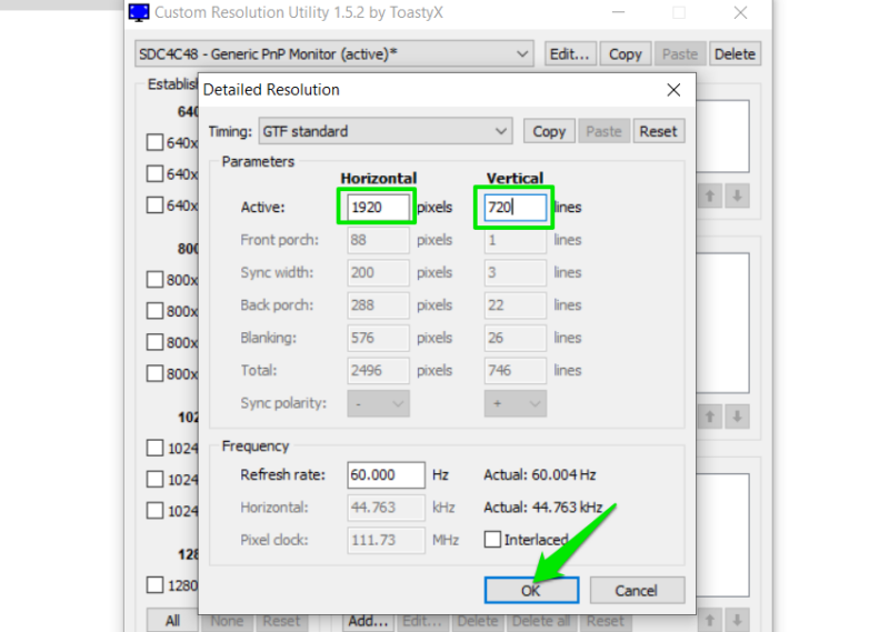 Create Custom Resolution