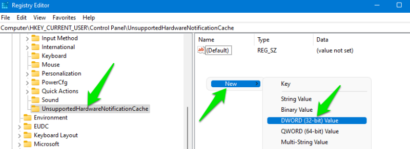 Create DWORD Value Key