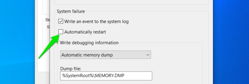 Disable Automatic Restart