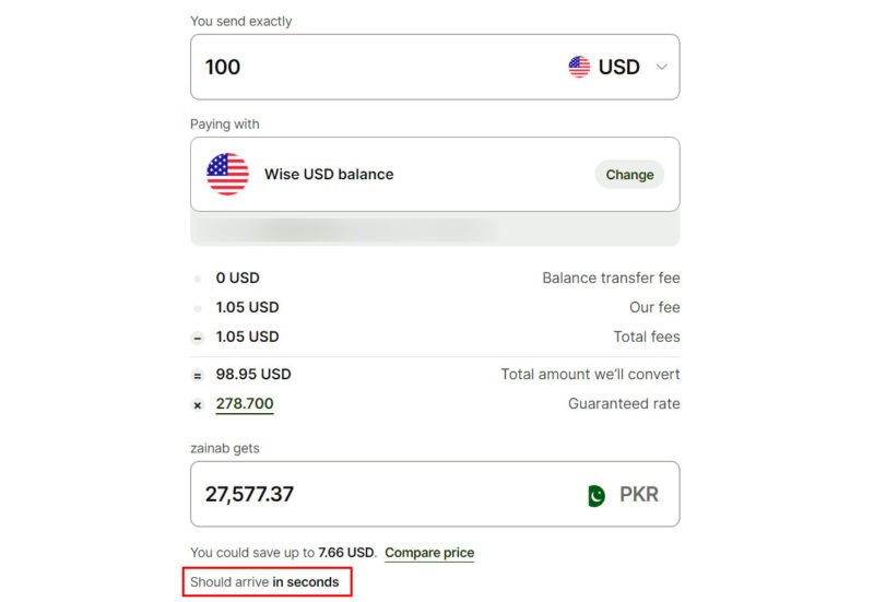 Estimated Arrival Time Of Wise Transfer