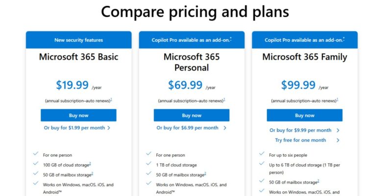 Microsoft Drop Onedrive Pricing