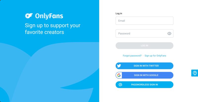 Onlyfans Website Screenshot