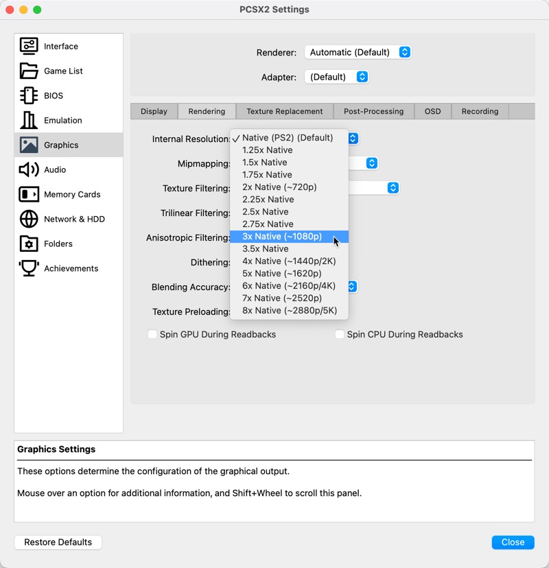 Pcsx2 Rendering Settings