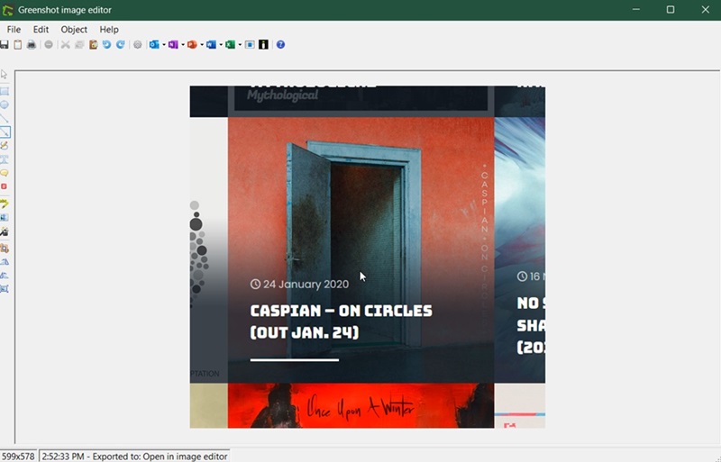 Using Greenshot to take a screenshot on Windows PC. 