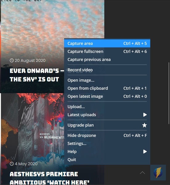 Using Monosnap to take a screenshot on Windows PC. 