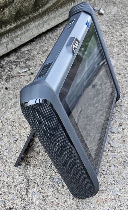 XTOOL tablet with stand enabled.
