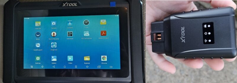 XTOOL D7W and VCI box side by side.