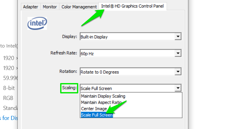 Scale Full Screen Windows Display