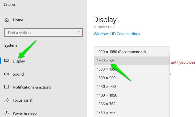 Select Custom Resolution Windows