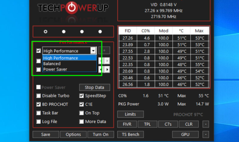 Throttlestop Choose Power Plan