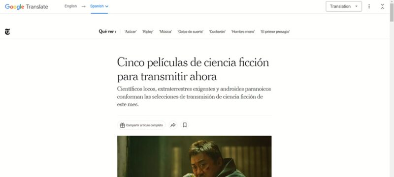 Unblurred text view in Chrome browser.