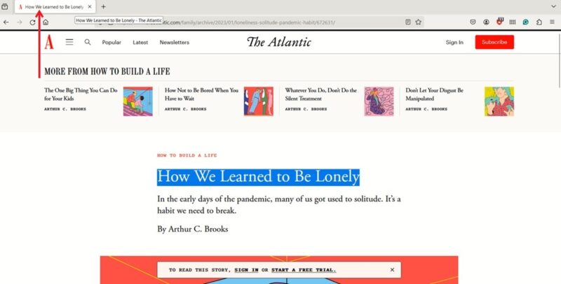 Copying title page via Firefox browser.