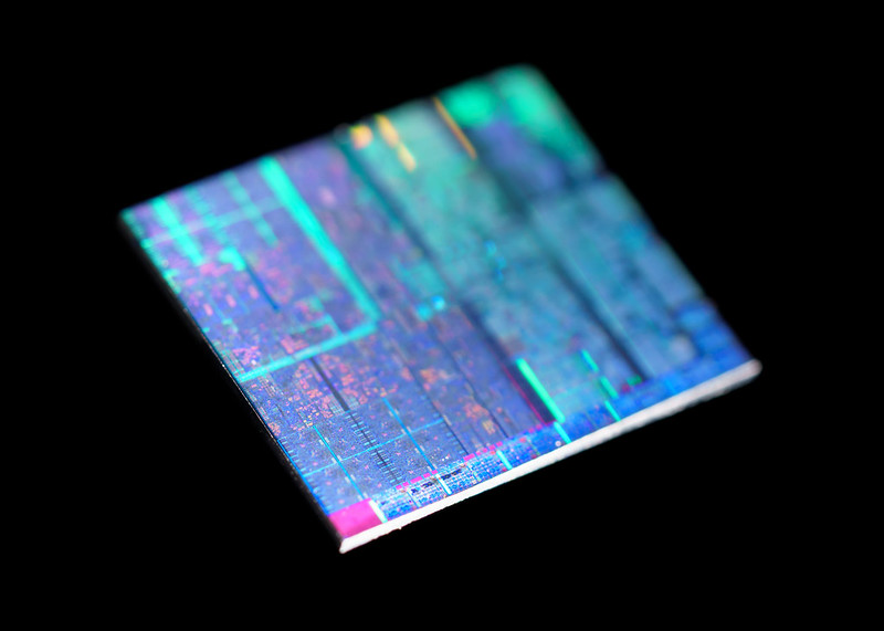 Close up of Intel CPU with 14nm architecture