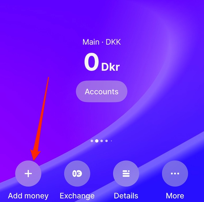 Add money in the Revolut app