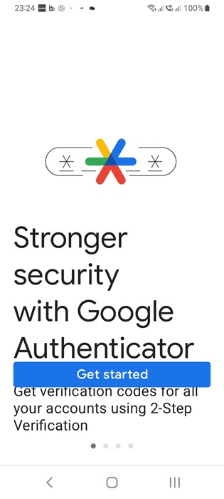 Google Authenticator on Android, an example of an authenticator app.