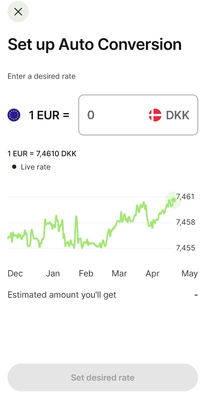 auto conversion in the wise app