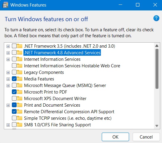 Uncheck the .NET options in Turn Windows Features On or Off.