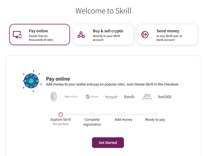 Finalizing a new account with Skrill.