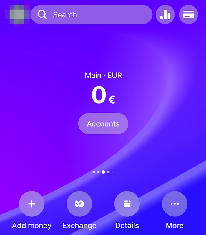 The Revolut app interface