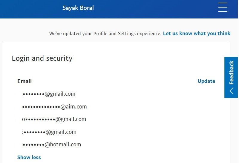 Using multiple email addresses with PayPal.