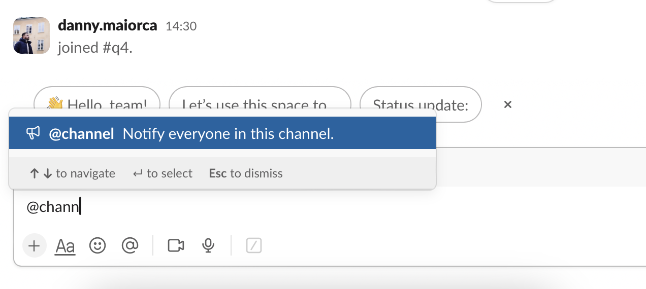 Slack Mention Channel