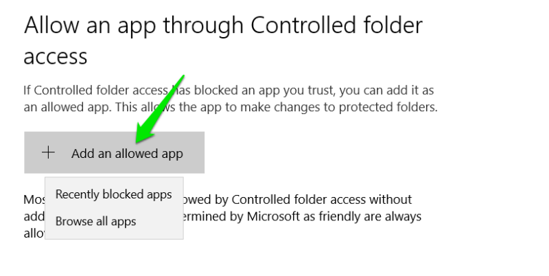 Add Controlled Folder