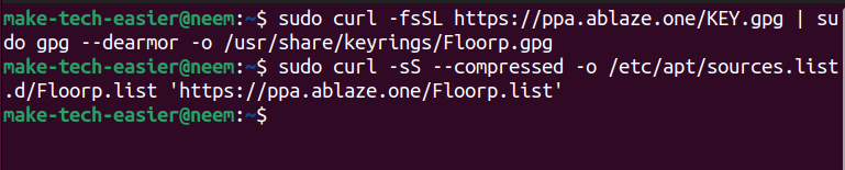 Add Floorp GPG key and PPA repository