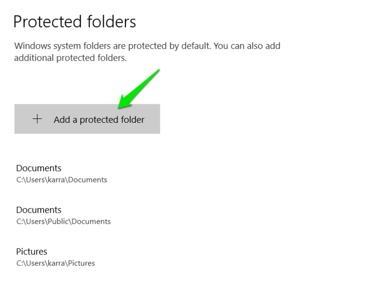 Add Folder To Protected
