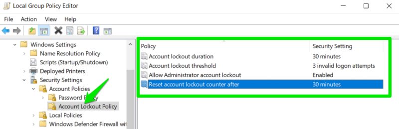 Adjust Account Lockout Policies
