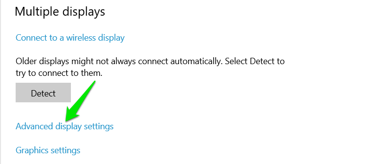 Advanced Display Settings