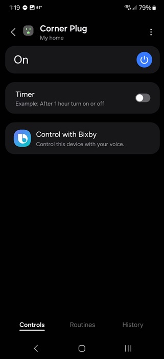 Adding the smart plug to SmartThings.