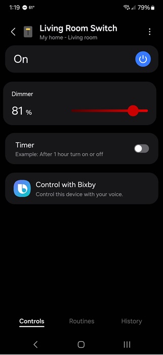 Adding the smart switch to SmartThings.