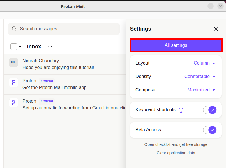 press the All Settings button 