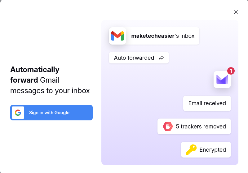 Setting Automatically Forward Gmail option.