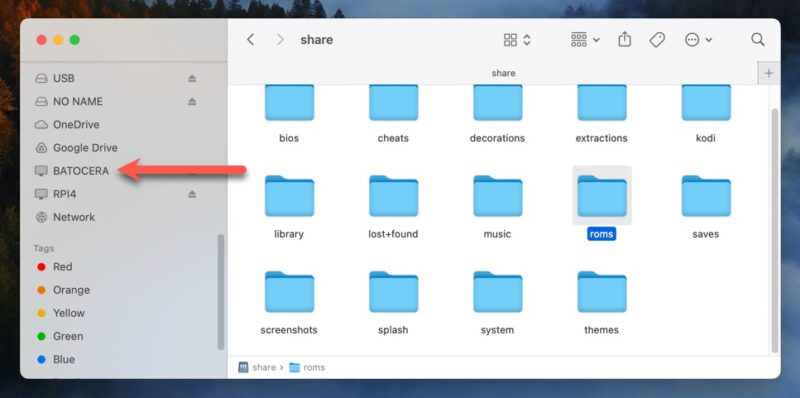 Batocera Network Share